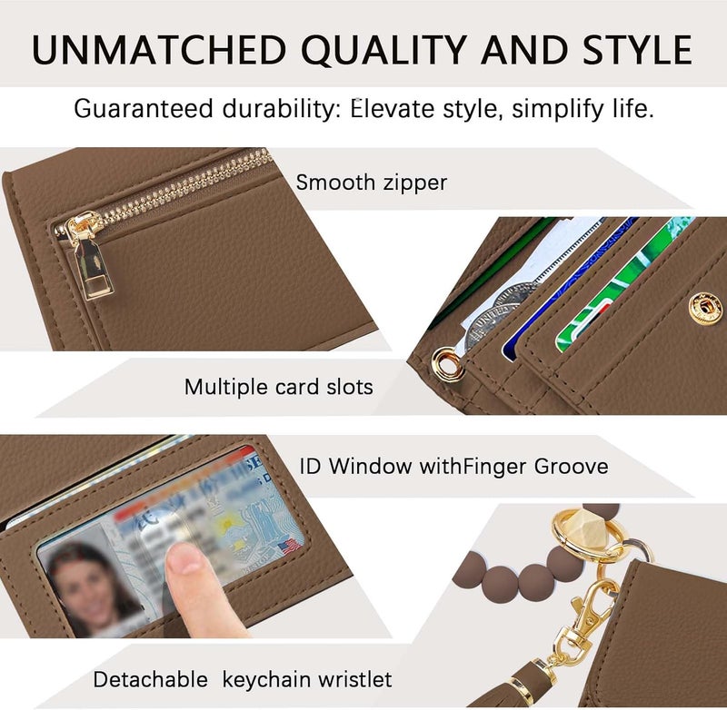 Sunpour Store محفظة مفاتيح RFID للنساء، محافظ صغيرة مع حلقة مفاتيح و جيب للنقود و نافذة للهوية - Image 4